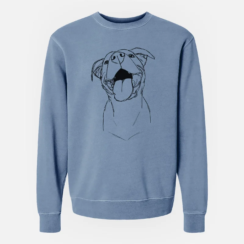Instant Savings comfy workout sweatshirtDoodled Charlie the American Staffordshire Catahoula Mix - Unisex Pigment Dyed Crew Sweatshirt