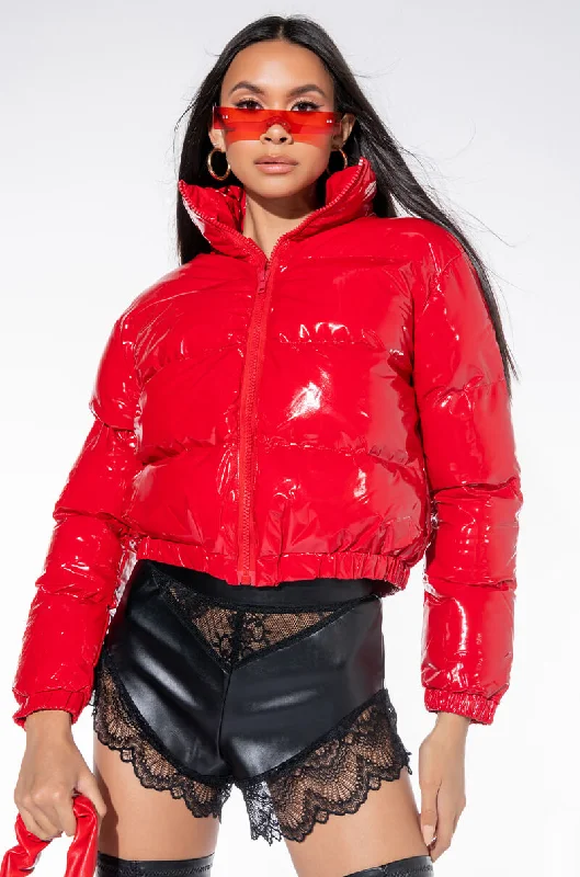 Year-End Sale sporty outerwearREADY OR NOT PATENT PUFFER