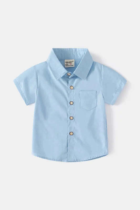 Limited Quantity Summer Top Clothes for Children Short Sleeve Shirt Kid Boy Lapel Single Breasted Top