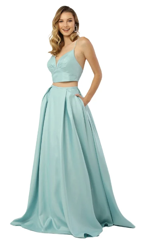 Super Savings Nox Anabel - E161 Sleeveless Sweetheart Crop top Two-Piece A-Line Gown