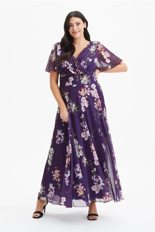 Today’s Deal minimalistic dressIsabelle Purple Pink Float Sleeve Maxi Dress