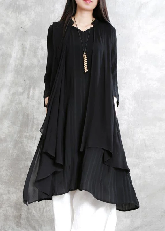 Extra Savings casual dressNatural FALSE two pieces clothes For Women Outfits black striped Dress