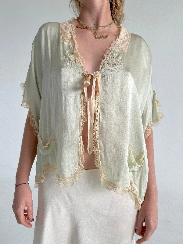 Massive Deals 1910's Pale Mint Top