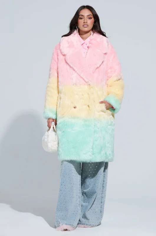 Blowout Deals faux fur coatSORBET FAUX FUR TRENCH