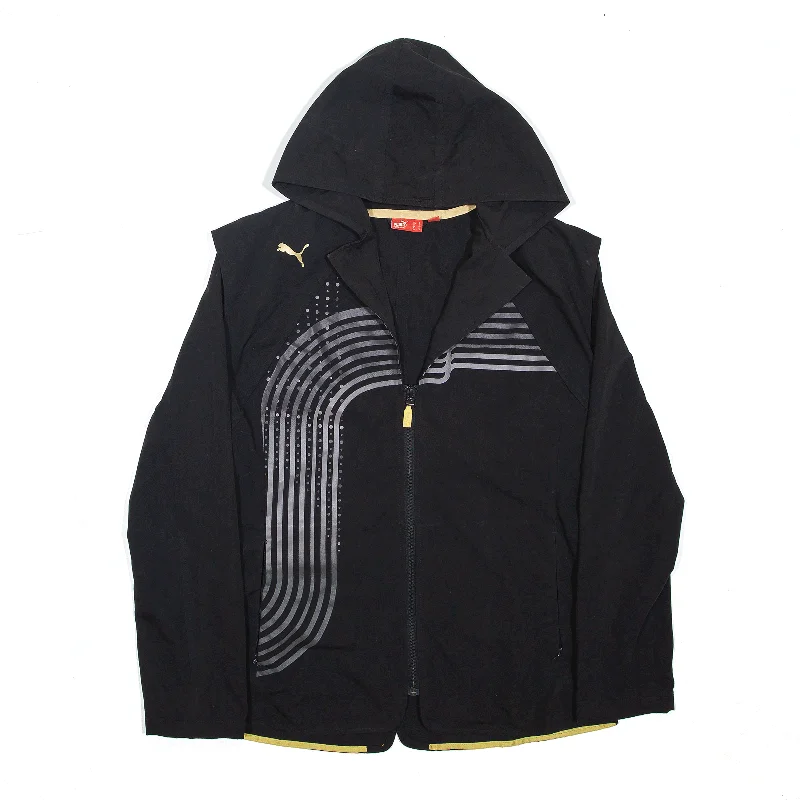 Daily Deals urban coatPUMA 3/4 Zip Jacket Black Hooded Striped Track Womens L
