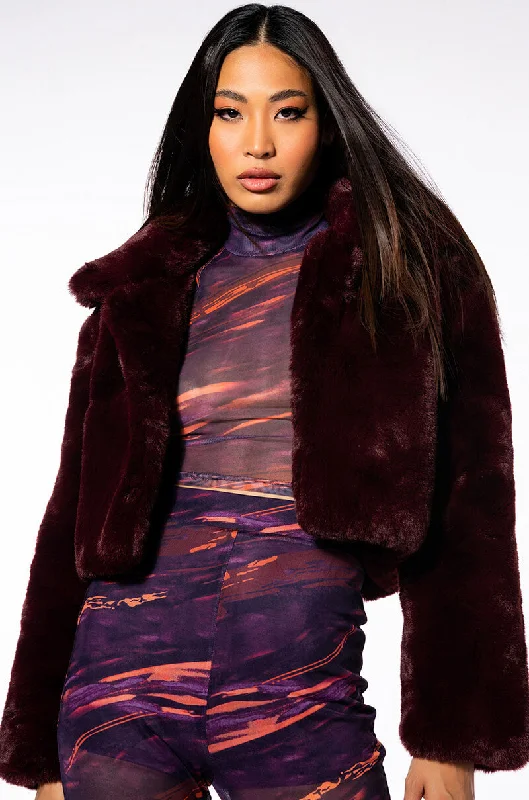 Price Cut fitted trench coatMI AMOR PLUSH FAUX FUR JACKET