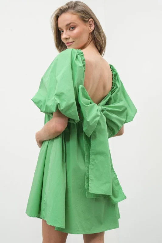 Stock Clearance form-fitting dressGreen Bow Dress