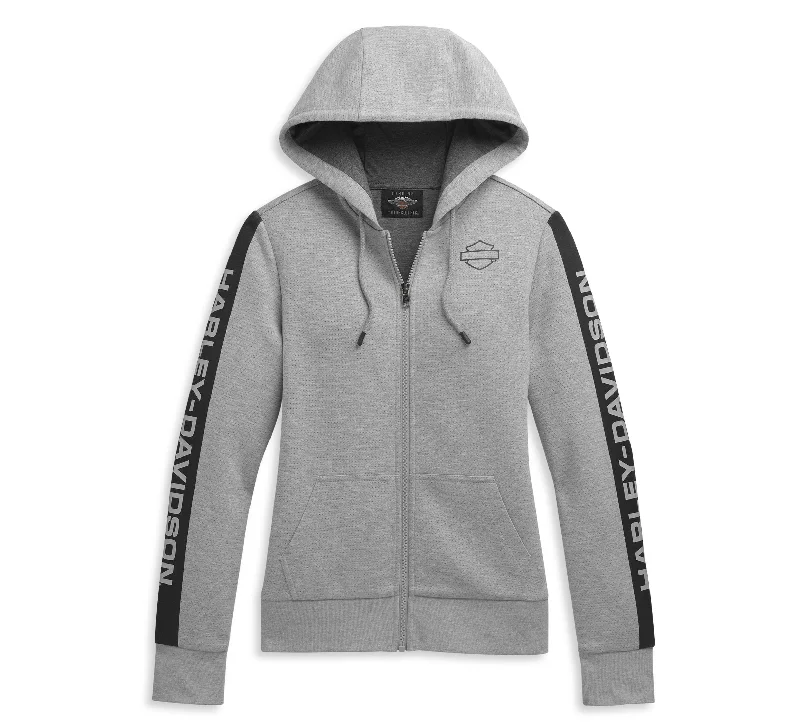 Best Bargains Women's Sleeve Logo Zip Hoodie 96487-21VW
