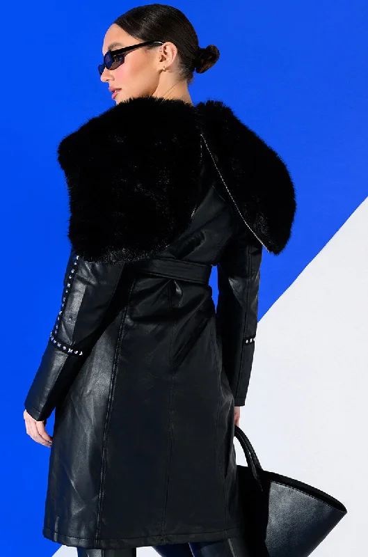 Deal Frenzy chic outerwearUPTOWN GIRL FUR COLLAR COAT