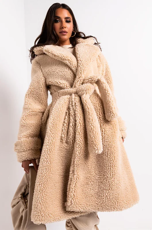 Savings Alert fashionable outerwearAZALEA WANG TEDDI BORG PEPLUM TRENCH