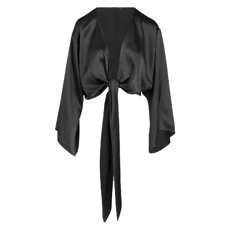 Epic Deals Kimono Sleeve Wrap Top | Black