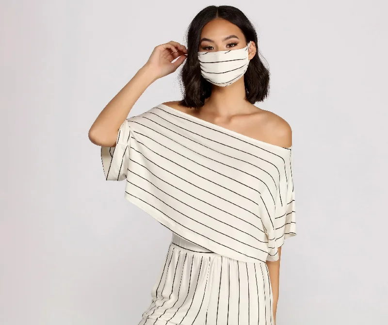 Can't Miss Sweet Stripes Dolman Sleeve Crop Top