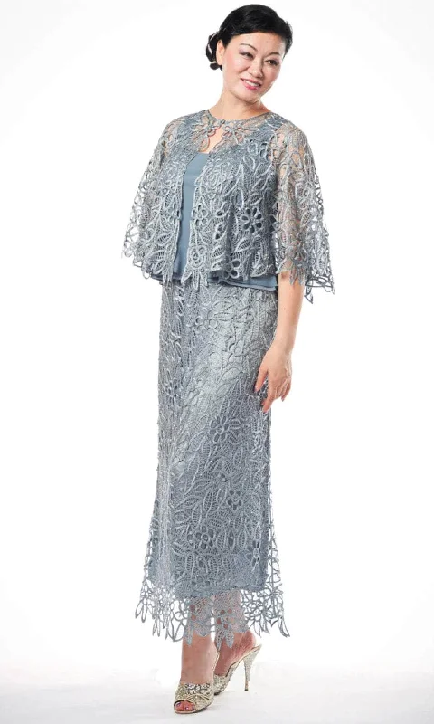 Weekend Special Soulmates C80312 - Beaded Lace Cape Top And Skirt Set