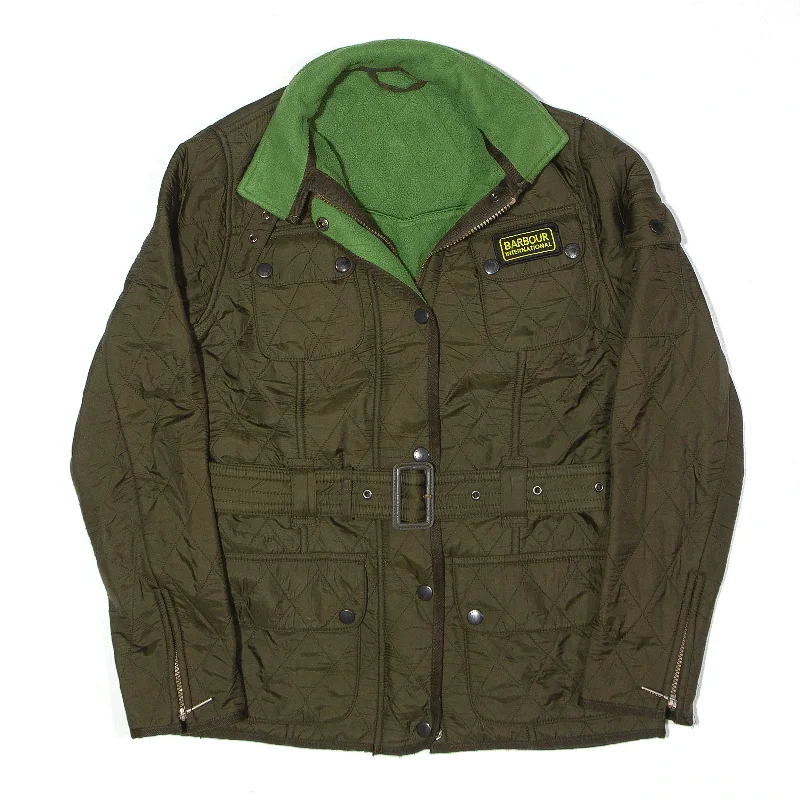 Price Drop premium puffer coatBARBOUR International Fleece Lined Quilted Jacket Green Womens UK 8