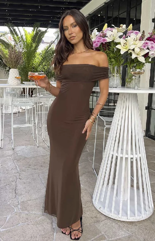Special Price winter coatAmabella Brown Maxi Dress
