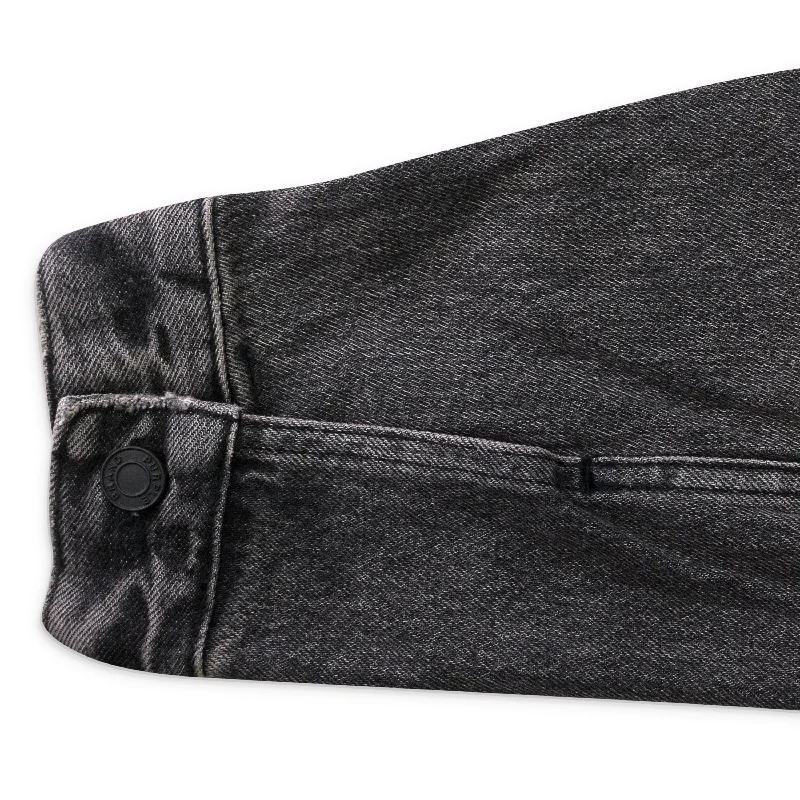 Unmissable Offer EMBOSSED JACKET BLACK DENIM JACKETS